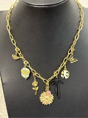 Plunder Gold Tone Charm Necklace “Birdie” Private Label 16-18”